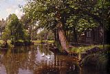 Peder Mork Monsted Canvas Paintings - On the River